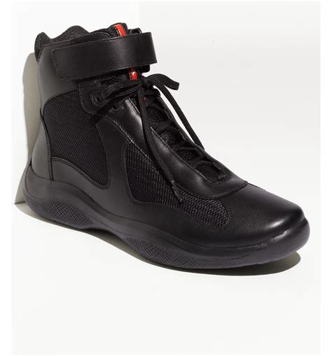 prada suede high top sneaker|high top Prada americas cup.